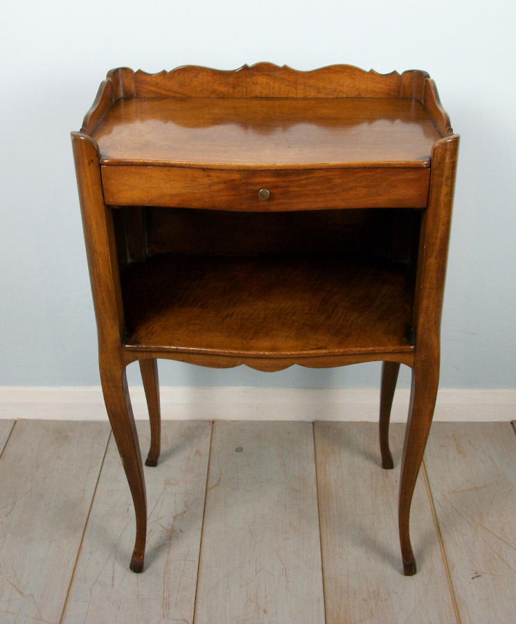 walnut open bedside cupboard